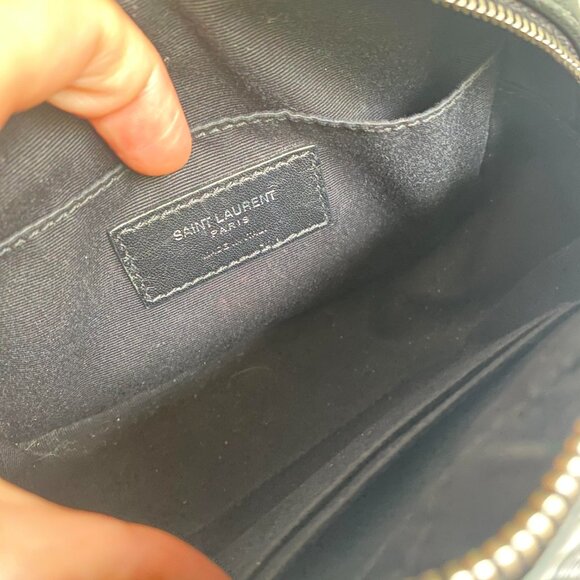 YSL Saint Laurent Black Calfskin Leather Lou Mini Belt Bag Crossbody - Picture 8 of 15